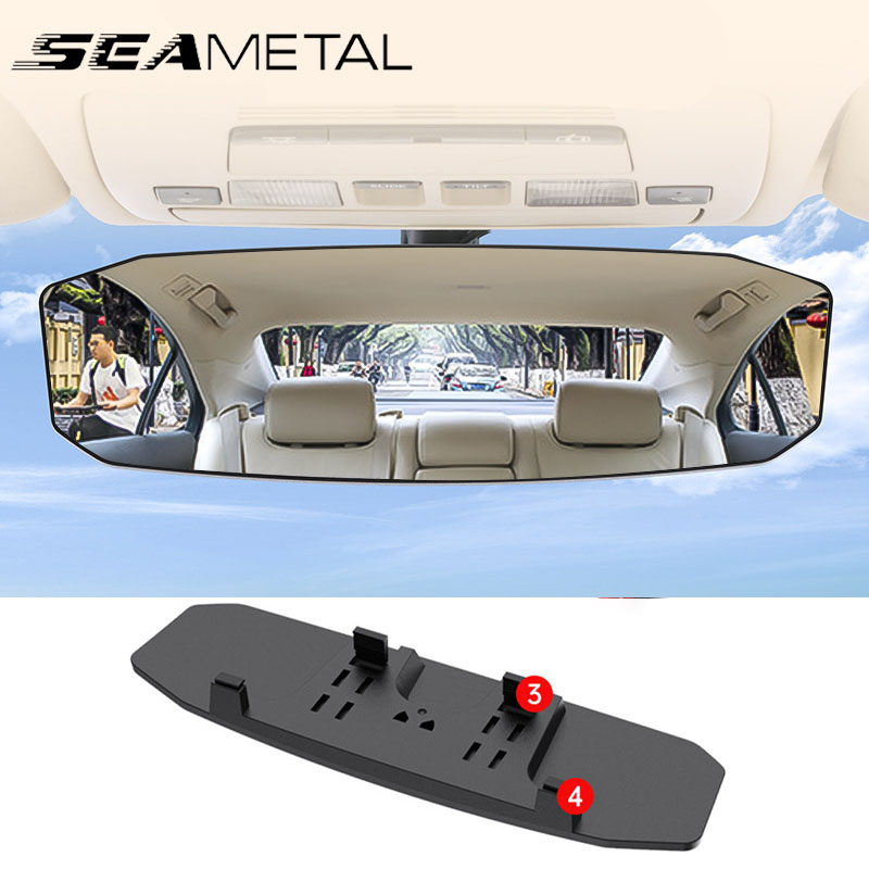 SEAMETAL 広角凸面バックミラーアンチグレア車内リアビューベビーチャイルドシートウォッチサンバイザーミラーカバー
