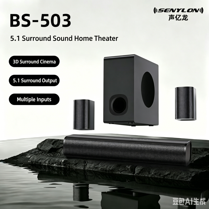 5.1 ch サラウンド サウンド バー、Bluetooth 5.3 ドルビー パノラマ TV サウンドバー、サブウーファー付き、ホーム シアター サウンド システム、Opt/AUX/USB をサポート