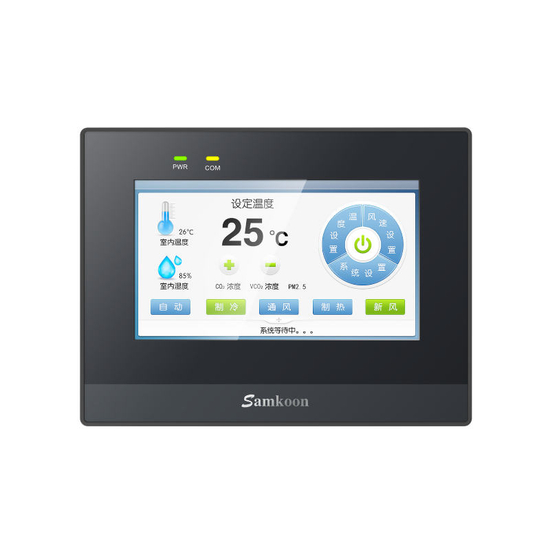 Samkoon 4.3 インチ HMI PLC オールインワン統合コントローラ 12DI 12DO トランジスタ 4AI 2AO アナログ DC24V 工業用タッチスクリーンペイン