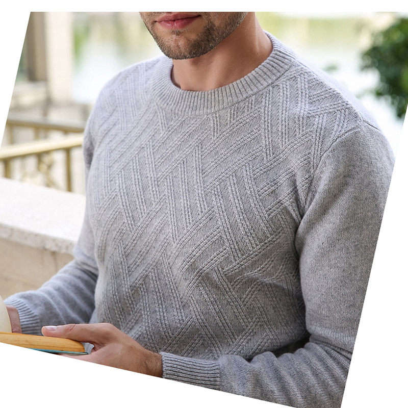 2021 ホット販売 100% カシミヤ可能 100% ウールセータークルーネックカスタムセーター男性のための
