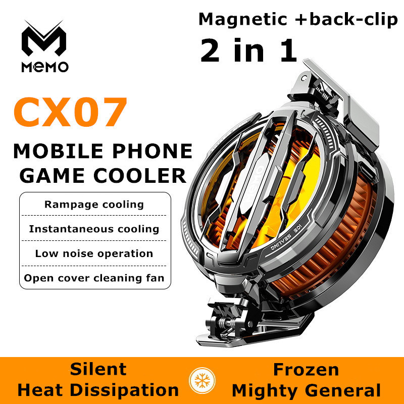 メモ 2024 新しい磁気/バッククリップ 2 IN 1 携帯電話半導体冷却ファンラジエーター CX07 ゲームクーラー用