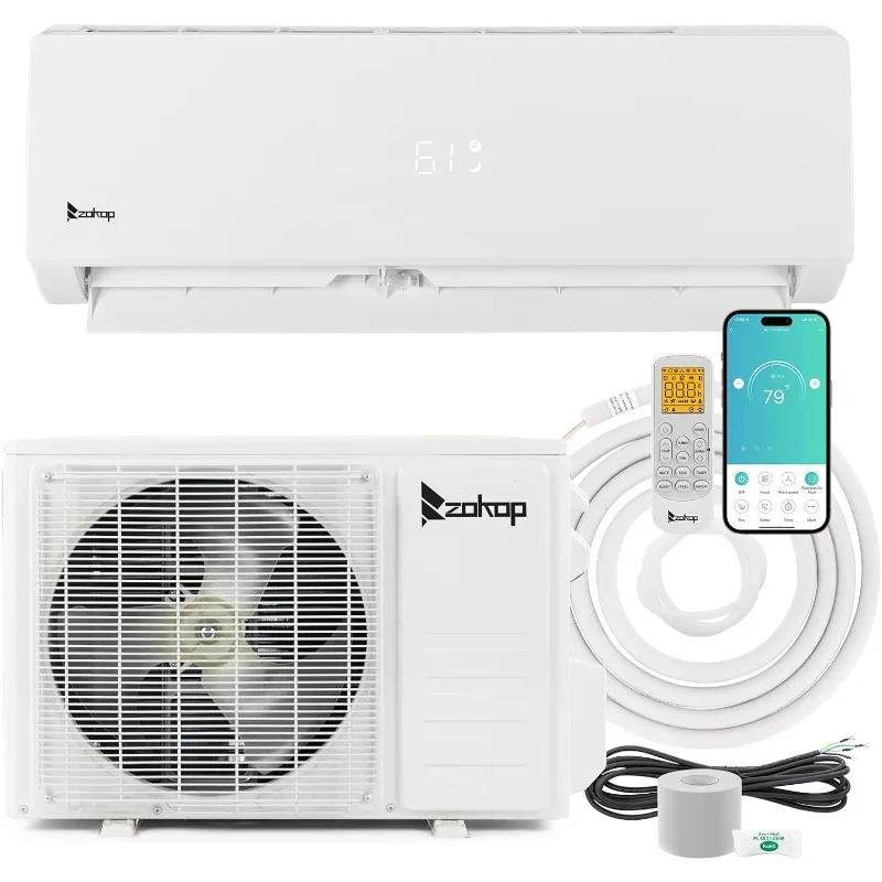 ミニ スプリット エアコン インバーター、19 SEER 115V 省エネ スプリット システム AC カスタマイズ済みプリチャージ コンデンサー付き