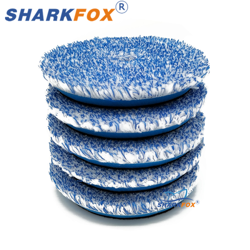 Sharkfox 3/5/6 インチマイクロファイバー研磨パッド車のボディポリッシュワックスバッファパッド洗浄クリーニングマイクロファイバー研磨