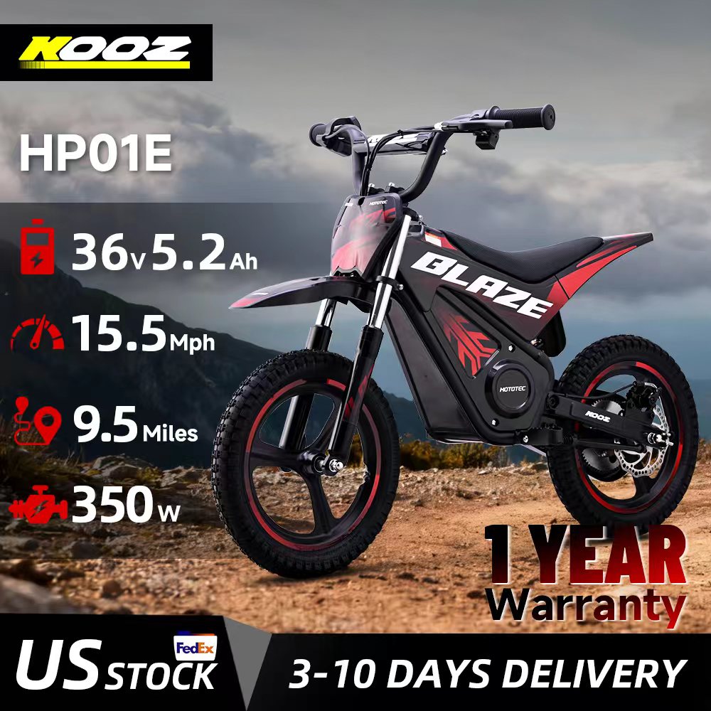 KOOZ HP01E 36V 350W 電動ダートバイク 子供用 2スピードモード 電動バイク 最大時速15.5マイル
