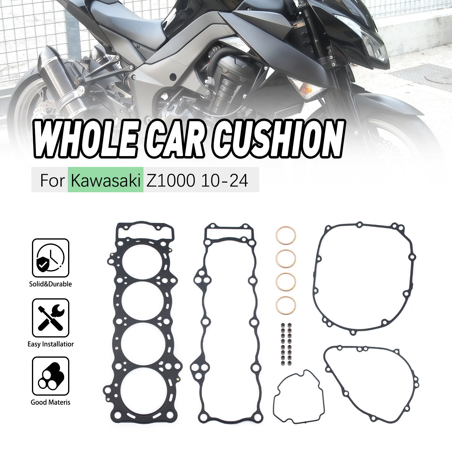 オートバイシリンダーヘッドガスケットエンジンフルガスケット Kawasaki Z1000 2010-2024