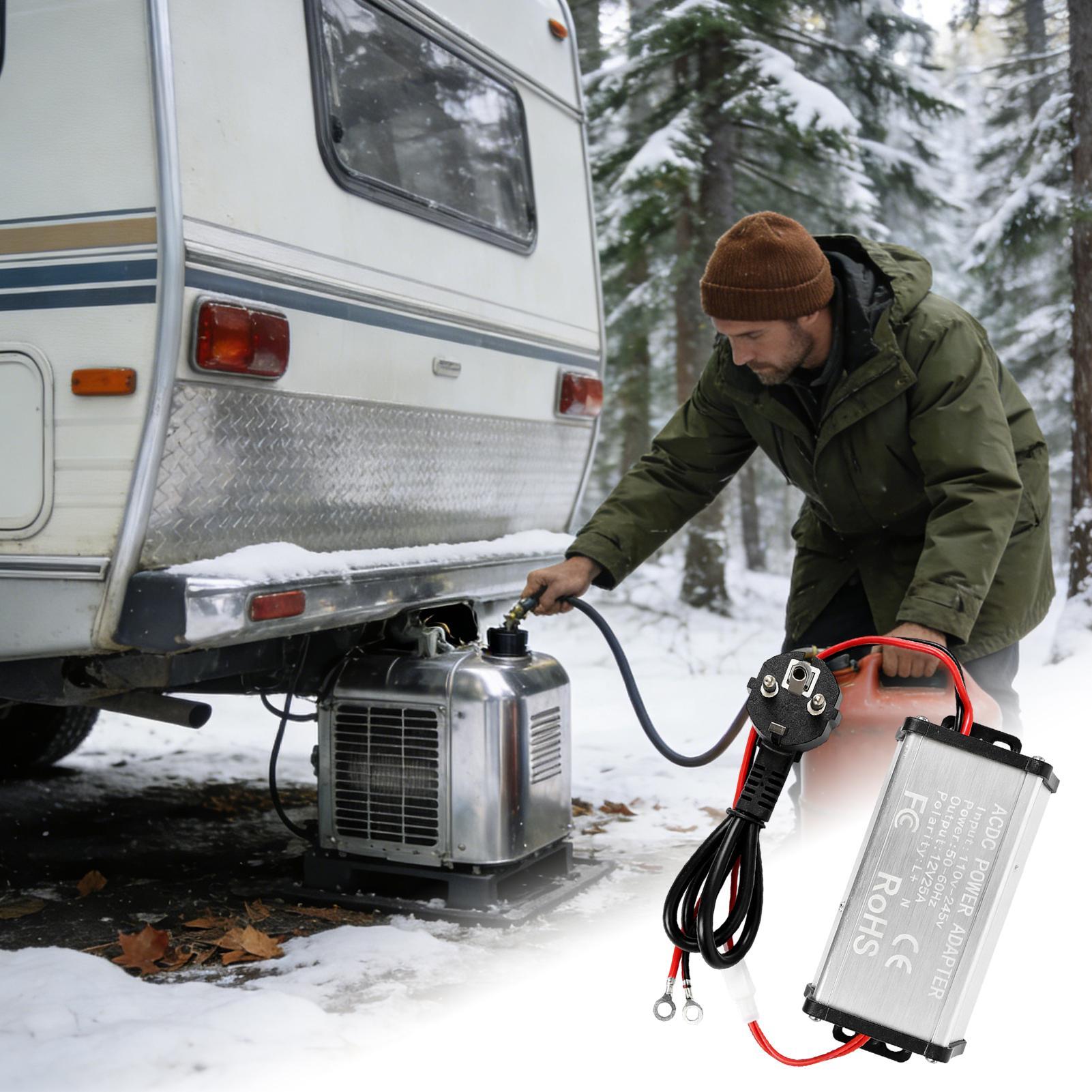 エアヒーター電源コンバータ 110V に 12V ポータブル変圧器 AC に DC パーキングヒーターアダプタ 25A 安全保護付き