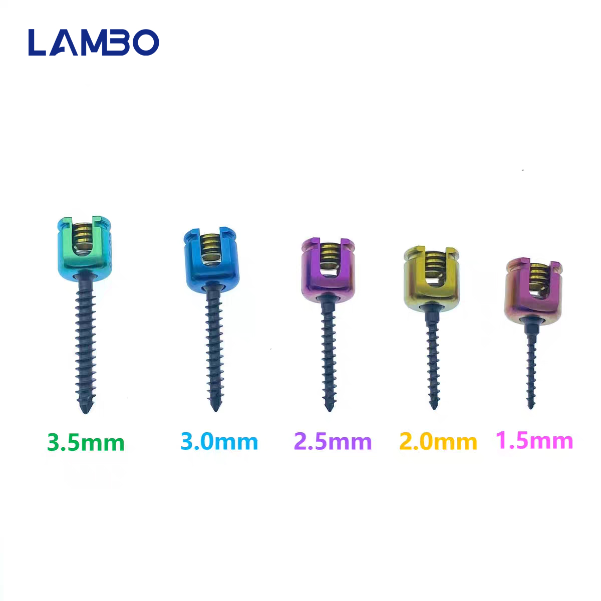 1.5/2.0/2.5/3.0/3.5mm 獣医椎弓根スクリュー、脊椎多軸スクリュー、チタン合金材料、獣医整形外科インプラント