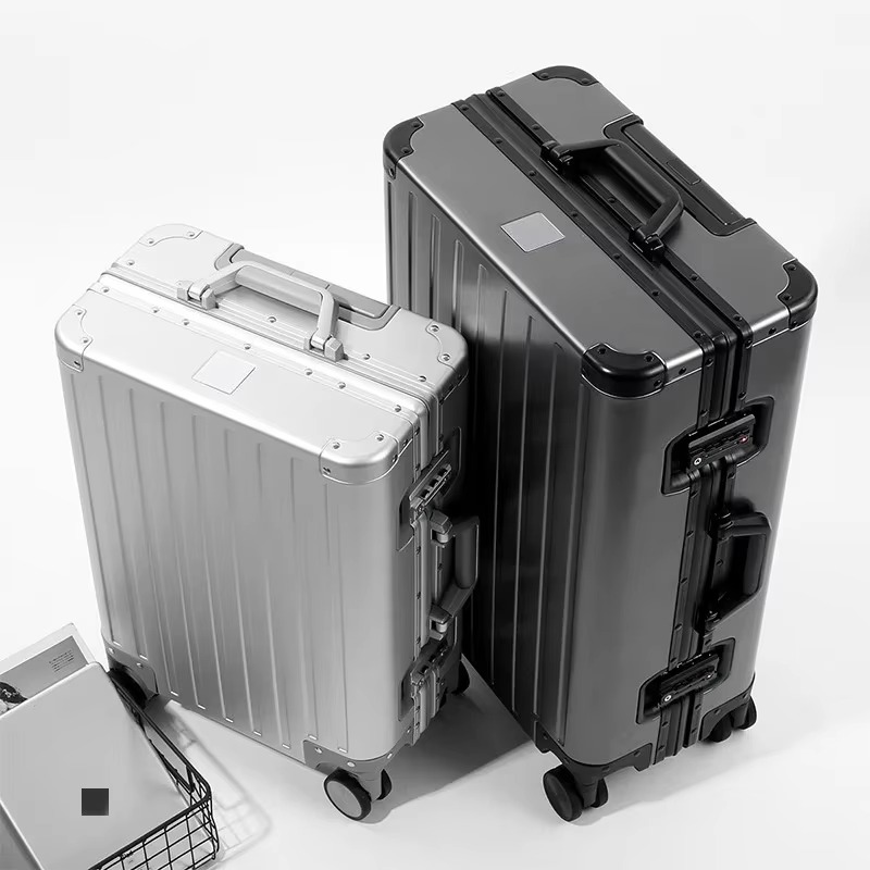 100% アルミニウム-マグネシウムのスーツケース旅行ローリング荷物金属合金トロリーケーススーツケーススピナーホイール TSA ロック機内持ち込みキャビン