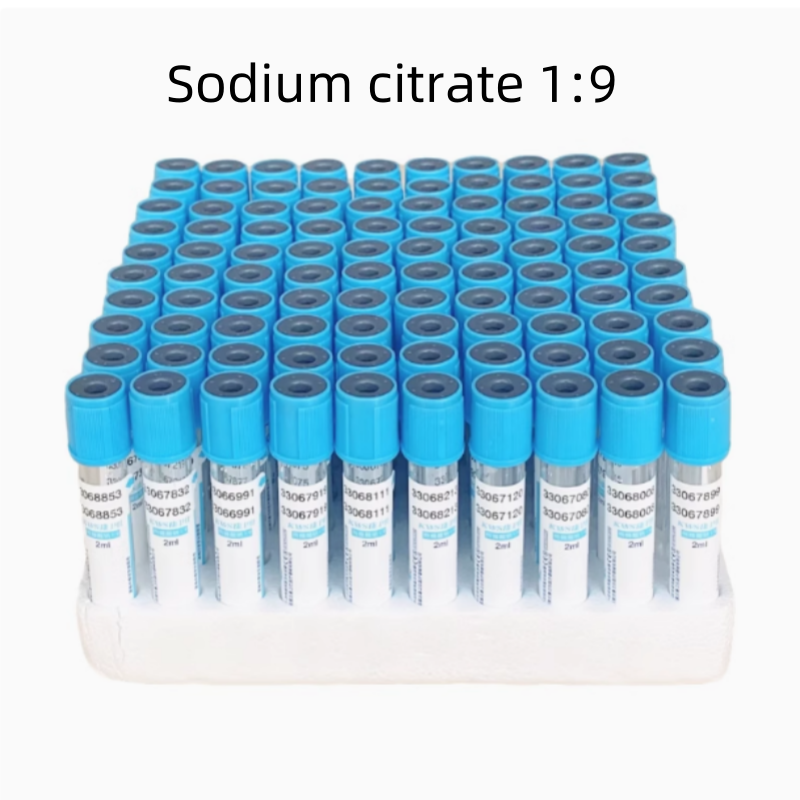 血液凝固チューブ 100本 クエン酸ナトリウム 1:9 真空陰圧血管用 使い捨て 2ml 5ml 10ml 青色キャップ