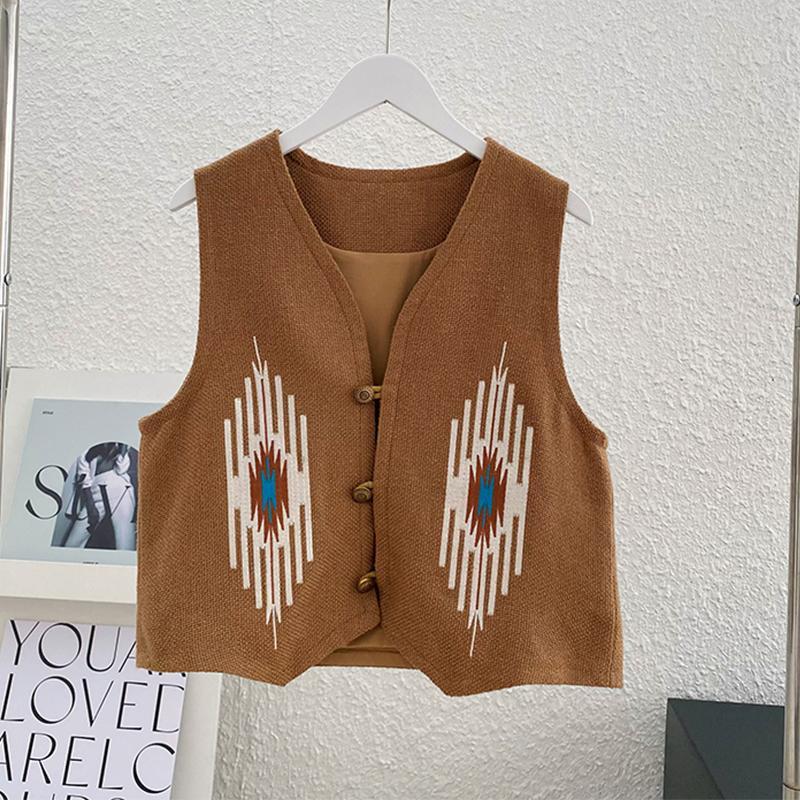 ファッショナブルで絶妙な洗浄ヴィンテージ刺繍デニムベストベスト女性 Chalecos パラ Mujer 女性ベスト