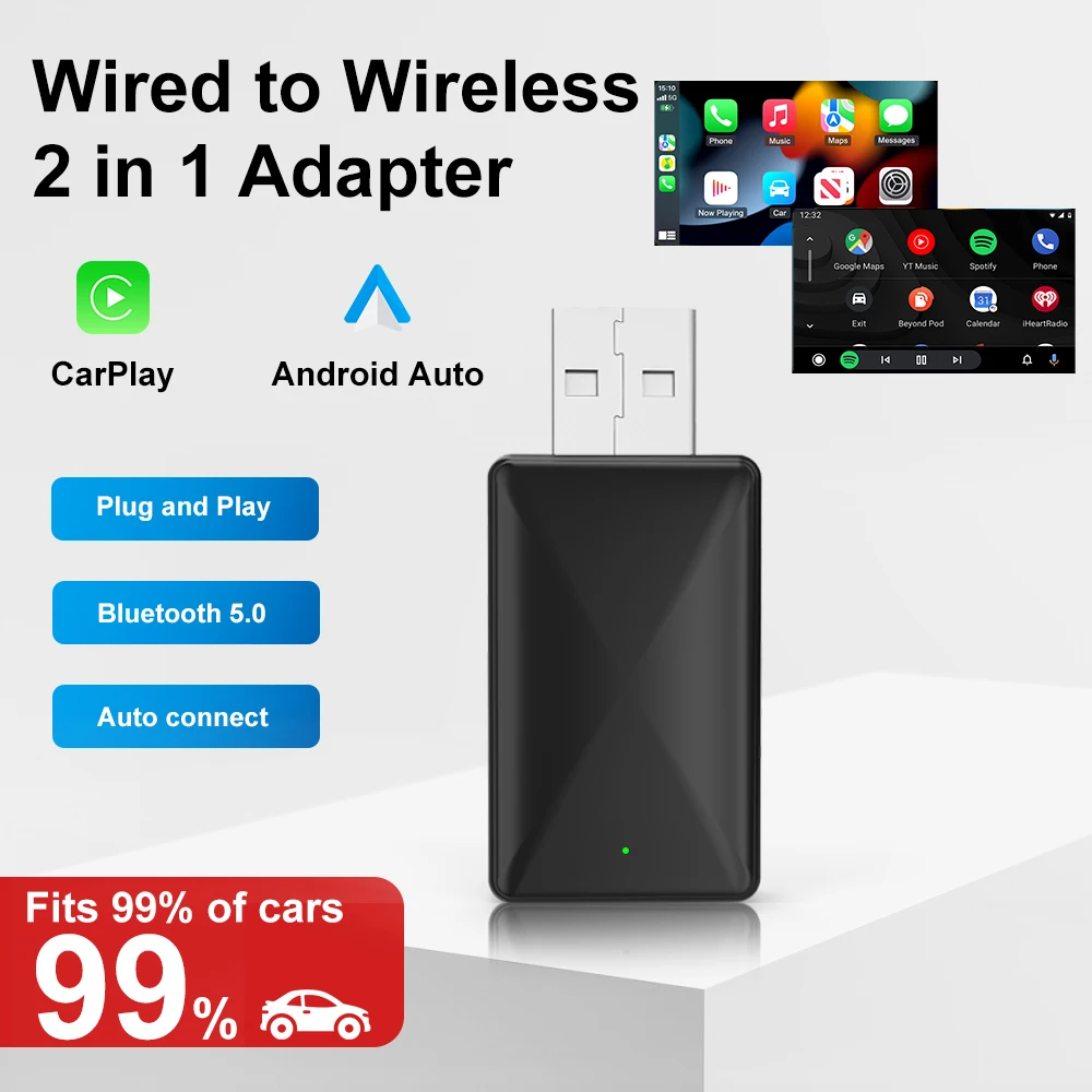 Carplay カープレイ Android オートワイヤレスアダプタースマート AI ボックス車 OEM 有線 Android オートワイヤレス USB ドングルトヨタボルボ用