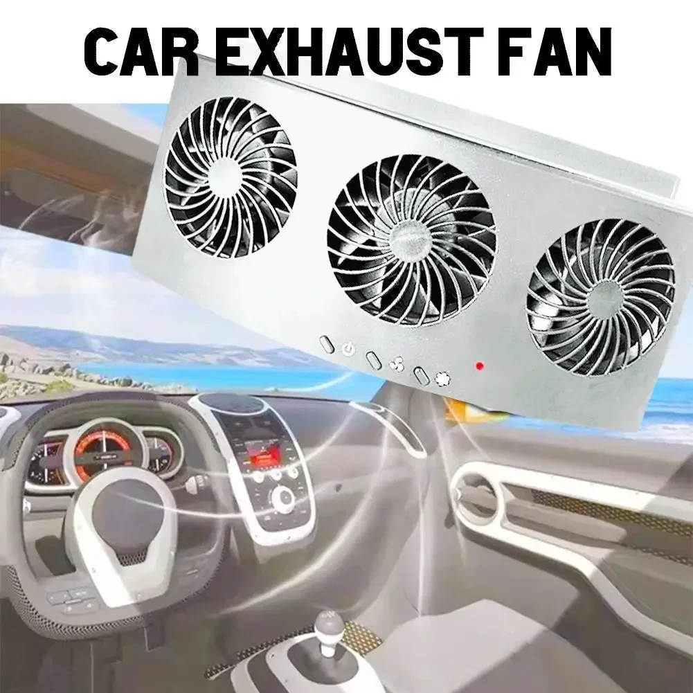 車の排気ファン USB 充電式/太陽空気循環冷却と放熱高風力発電 2/3 ヘッド換気ファン