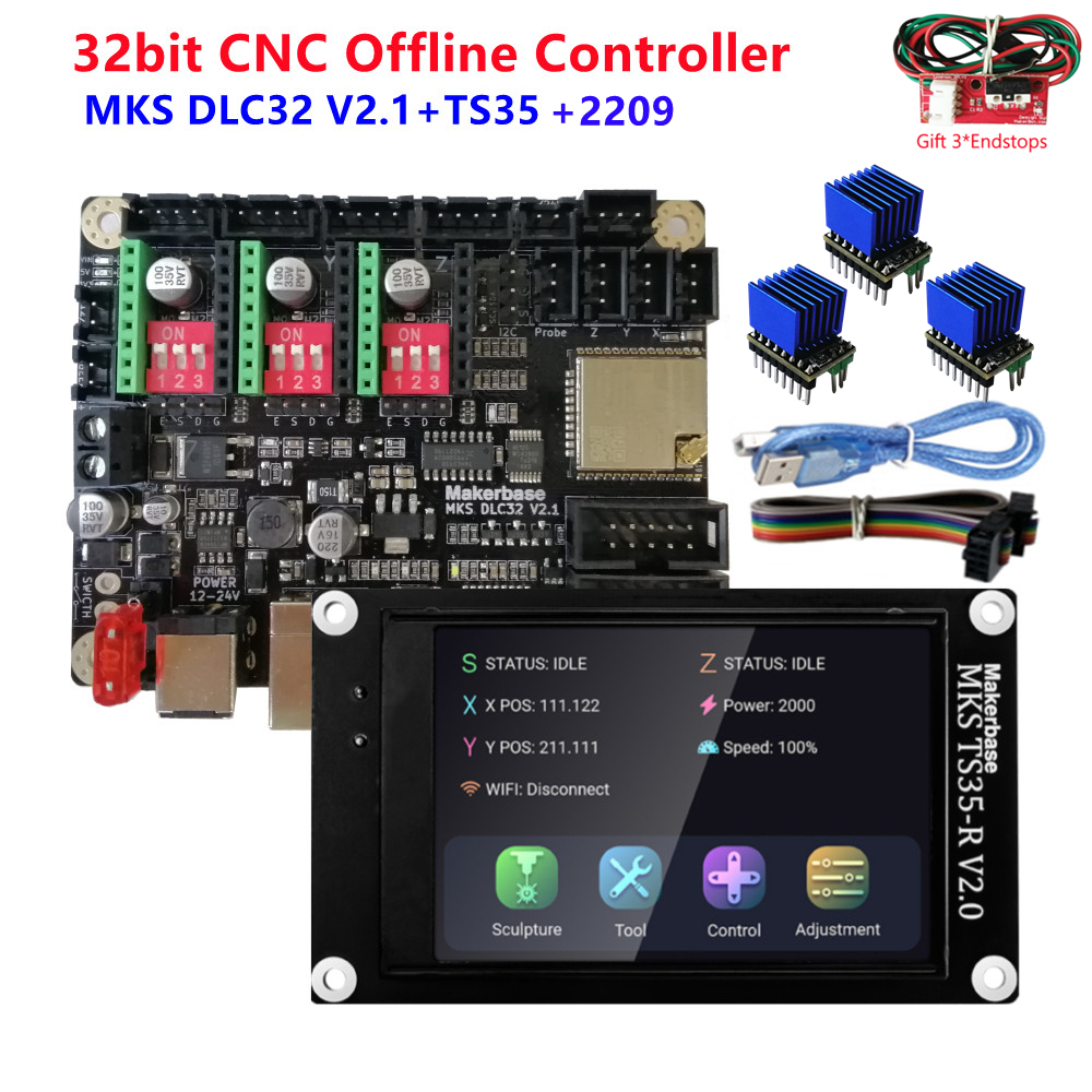 MKS DLC32 v2 32 ビット GRBL オフライン Wifi コントローラー TS35-R LCD ディスプレイ CNC3018 MAX PRO アップグレードキット CNC レーザー彫刻機用