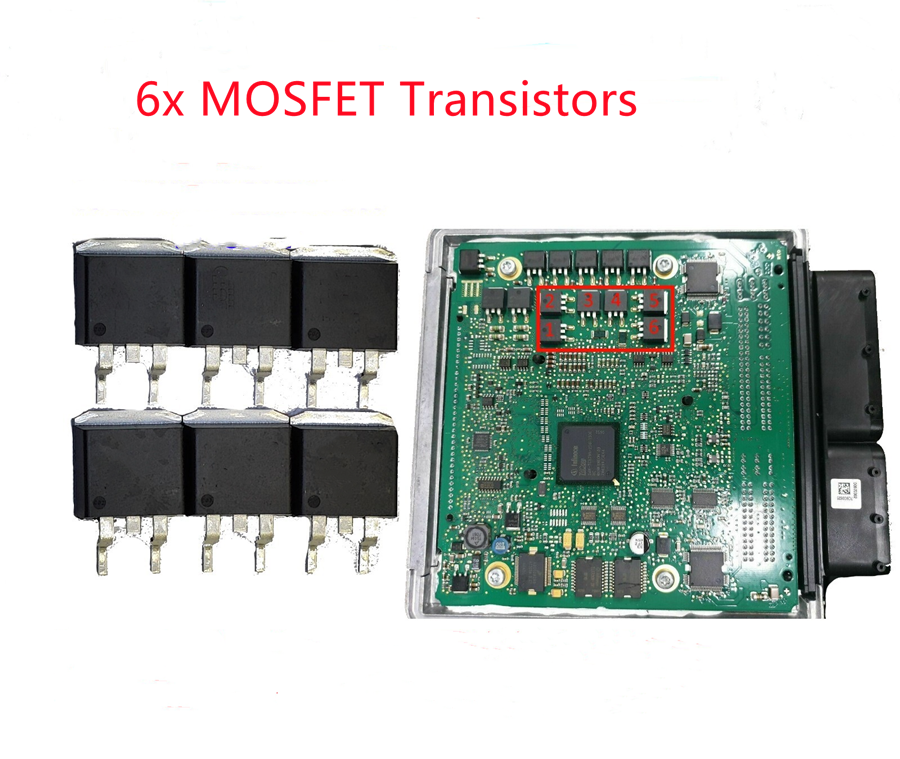 6 個のトランジスタ MOSFET 修理キット BMW DME MSD80 MSD81 エンジンコントロールユニット用
