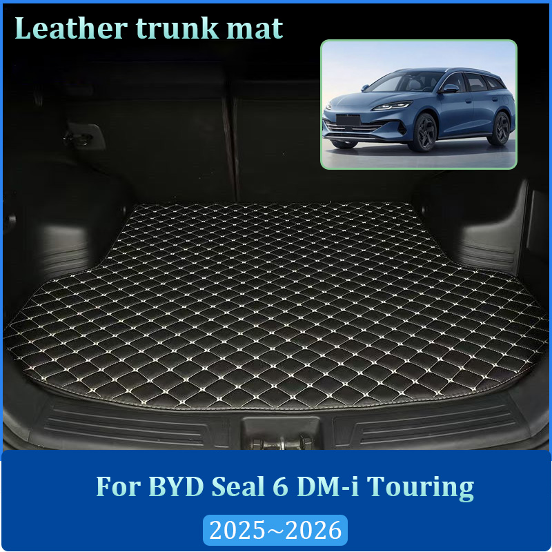 BYD シール 6 DM-i ツーリング 2025 2026 革車のトランクマット簡単にきれいな収納ライナー敷物ブーツカーペットパッドインテリアアクセサリー