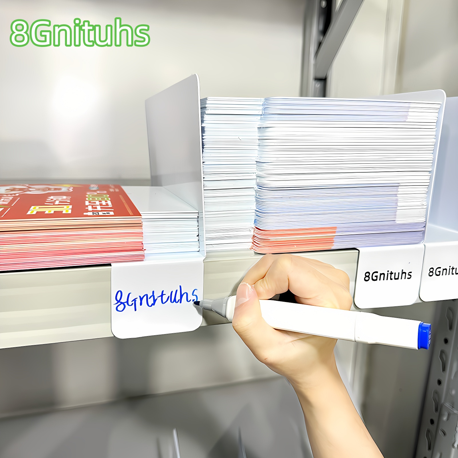 White Shelf divider With Sticker Board for Warehouse，Labels for Shelves，Paper Separators for Craft Room，Warehouse Shelf