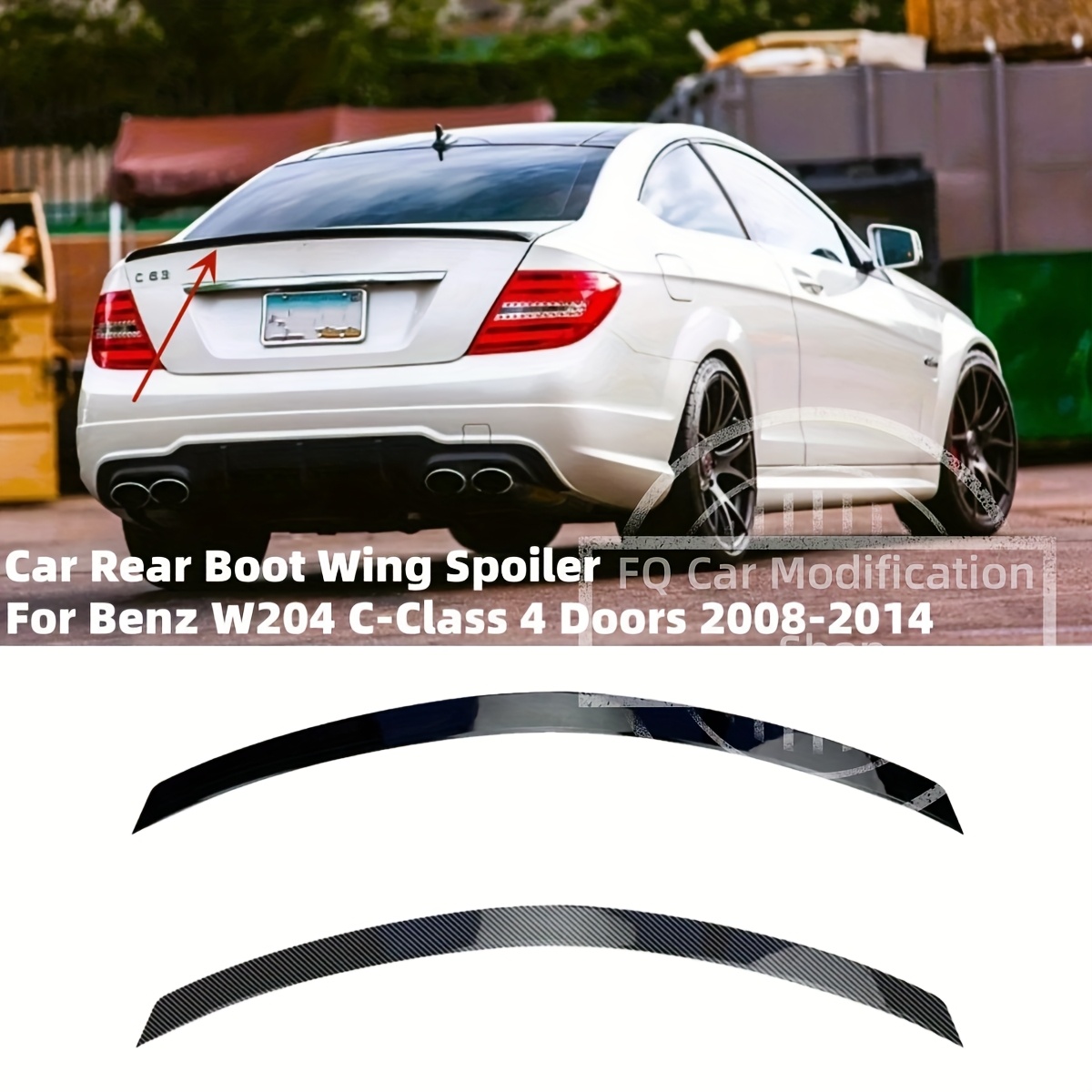 リアスポイラー尾翼メルセデスベンツ W204 C クラス 4 ドア C180 C200 C260 C300 C63 2008-2014 リアスポイラーリップ
