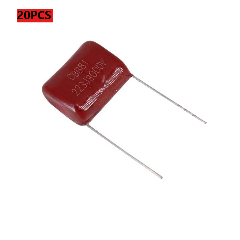 50個 CBB81 223J 3000V 22nF 高周波パルスコンデンサ ポリプロピレンフィルム アキシャルリード 3kV