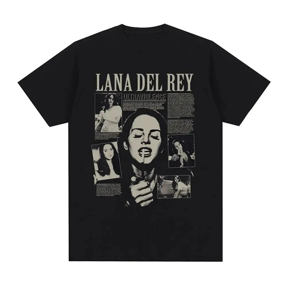歌手ラナ・デル・レイプリント Tシャツ女性のファッションヒップホップメンズ tシャツストリート原宿半袖 Tシャツユニセックス夏の tシャツ