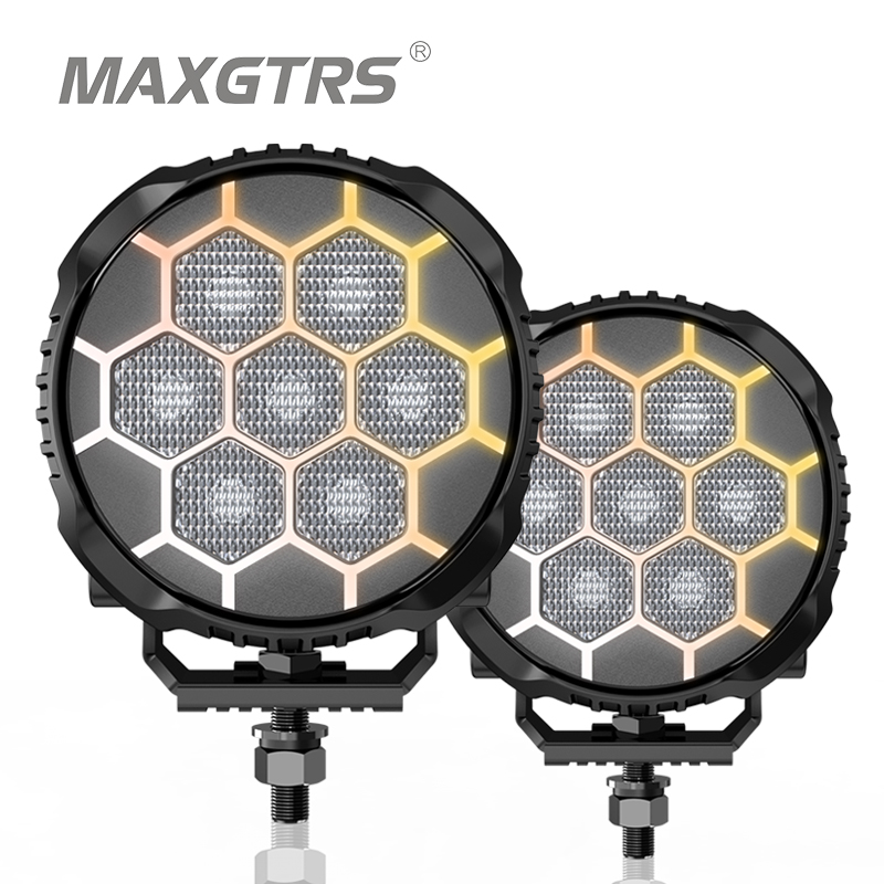 4.4 インチ車の Led ワークライトバー 12v アンバー DRL ドライビングライトスポットライトジープオフロードボートトラクタートラック 4x4 SUV ATV ヘッドライト