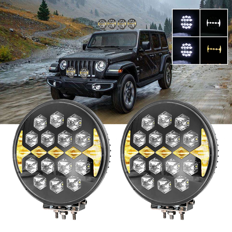 1pieces 9inch Round 100w Led Work Light 12V 24V Yellow White Led DRL Off Road Fog Lamp For Lada For Scania For DAF For man truck