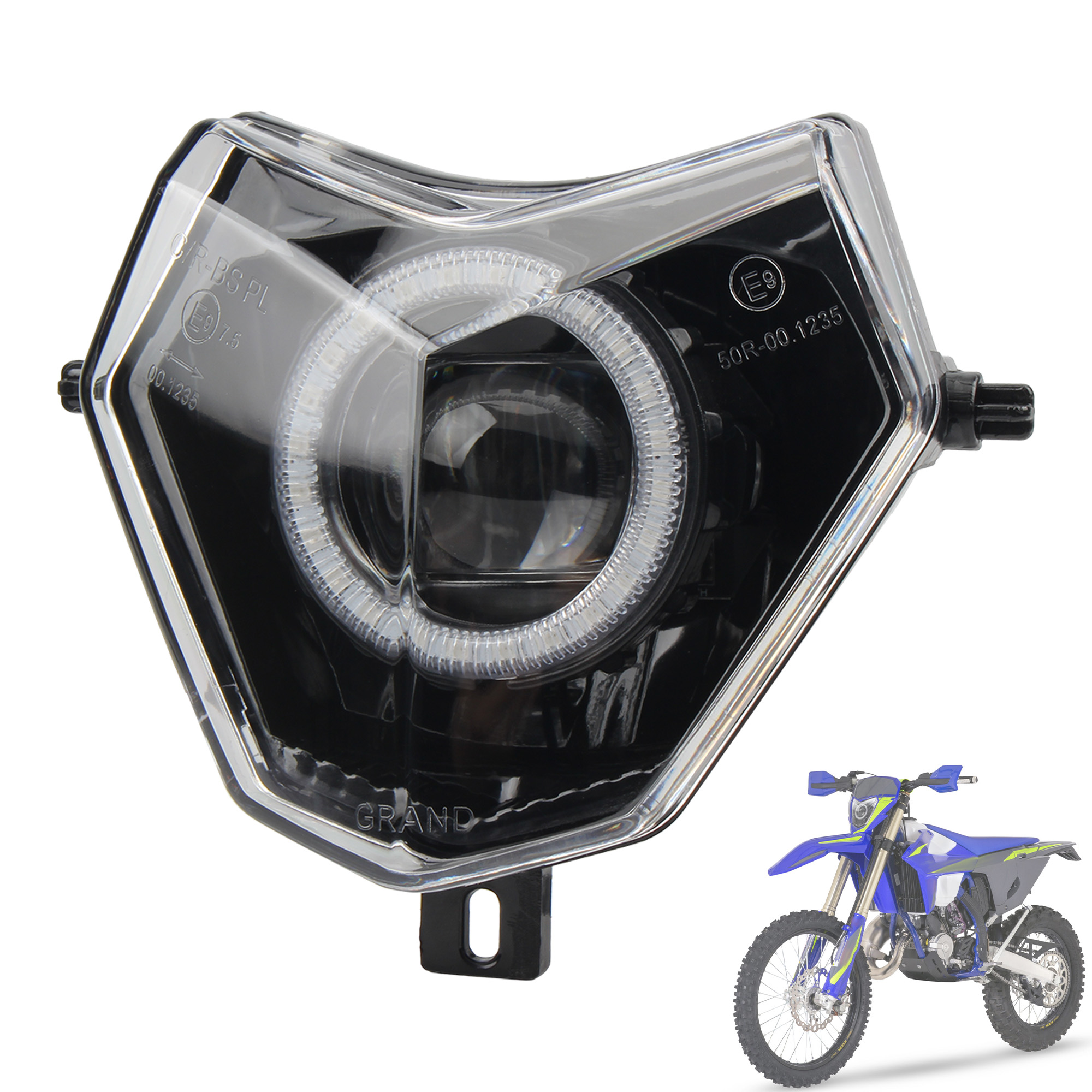 オートバイ LED ヘッドライトアプリ Bluetooth 制御開口エンジェルアイシェルコピットダートバイクモトクロスアクセサリー
