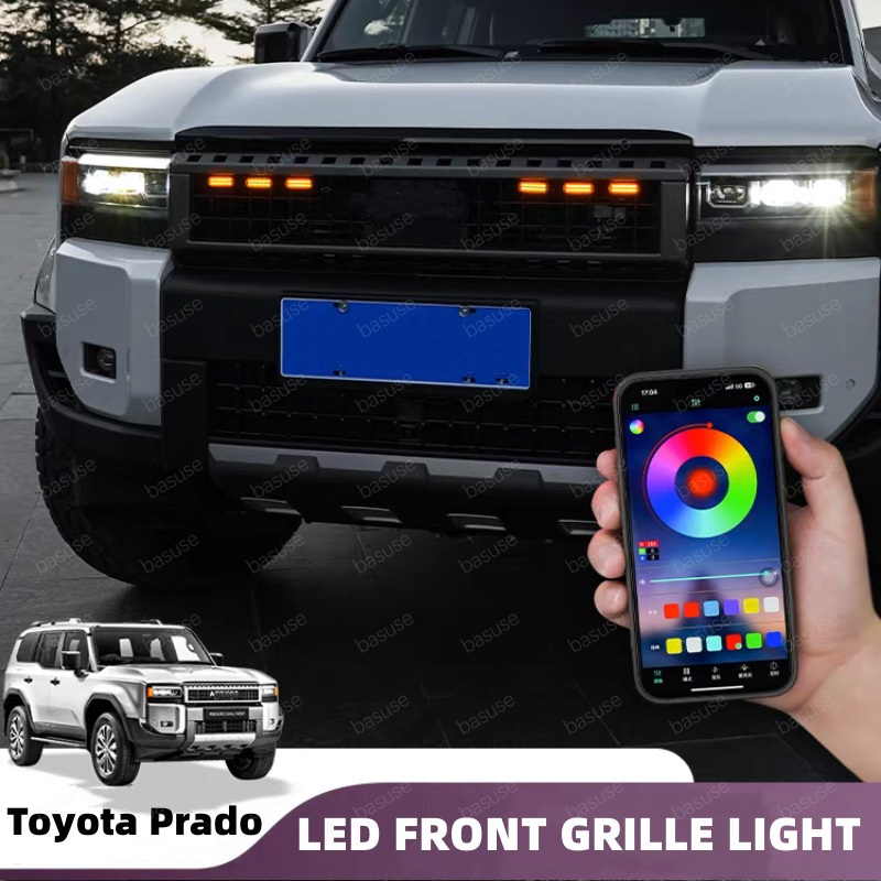 LED フロントグリルライトトヨタプラド/プラド LC250 車のデイタイムランニングライトホイール眉毛ランプピックアップオフロード 12V