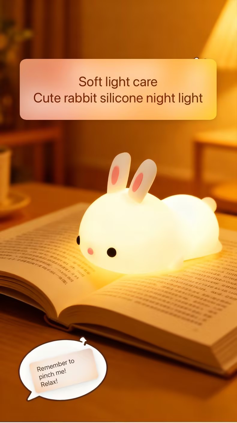 タッチセンサー RGB LED ウサギの夜の光カラフルな USB 充電式シリコーンバニーランプ子供のための赤ちゃんのおもちゃフェスティバルギフト