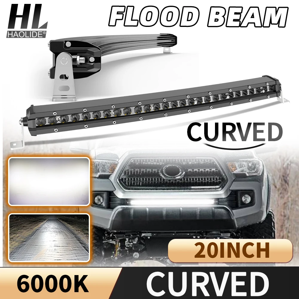 HAOLIDE 14 "20" 26" LED ライトバー スリム LED バー 単列ライトバー ATV UTV トラック トラクター ドライビングライト フラッドビーム オフロード用