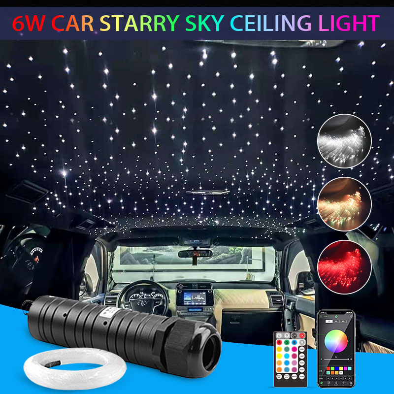 6 ワット車星空ライト LED 自動車室内装飾アクセサリーランプ車の屋根スターライト天井光ファイバーライト