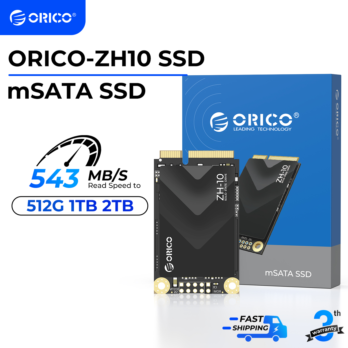 ORICO 1TB mSATA SSD, SATA III 6Gbps 3D NAND Internal Solid State Drive for Laptops Ultrabooks Desktop-ZH10