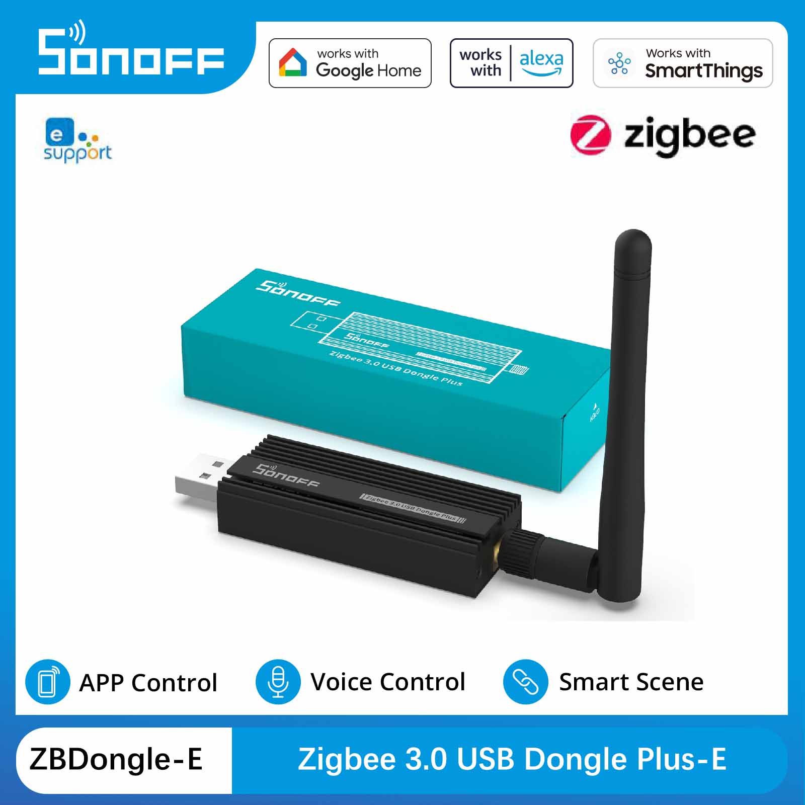 SONOFF ZBDongle-E Zigbee 3.0 USB ドングル プラス スマート ホーム ZigBee ワイヤレス ゲートウェイ サポート ホーム アシスタント ZHA openHAB Zigbee2MQTT