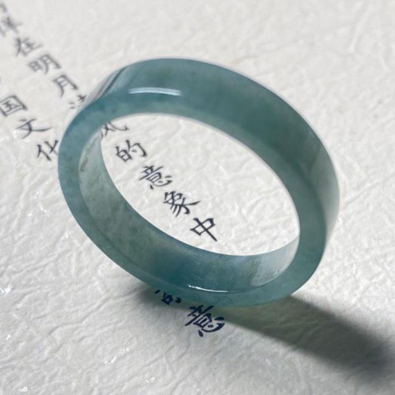 天然翡翠リング男性女性治癒宝石ファインジュエリー本物のミャンマー翡翠高氷グレード A ビルマ青水翡翠リング