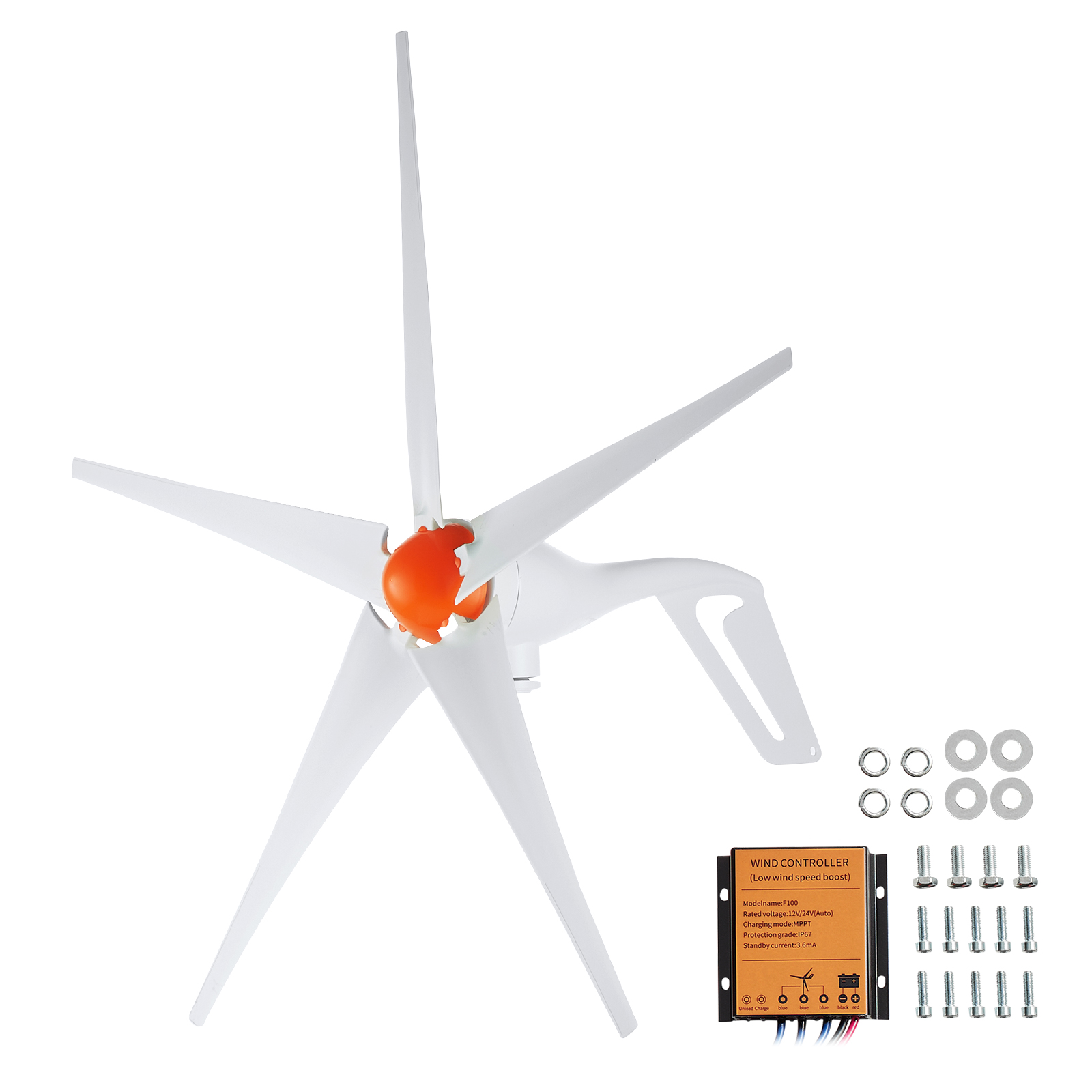 SucceBuy 風力タービン発電機 12V 500W/800W 風力タービンキット MPPT コントローラー付き風力発電機 家庭用農場に最適