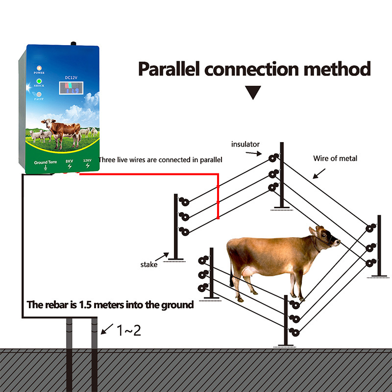 10 キロ電気羊飼い 2-3 ジュール動物馬牛養鶏場フェンスソーラーエナジャイザー充電器コントローラアラーム家畜ツール