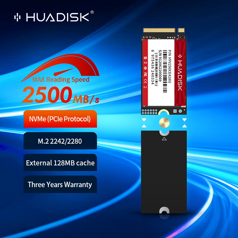 HUADISK M2 NVMe SSD 512 ギガバイト 256 ギガバイト 128 ギガバイトソリッドディスク SSD M.2 PCIe3.0X4 内部ソリッドステートドライブ SSD 2242 に 2280 ディスク PC ラップトップ