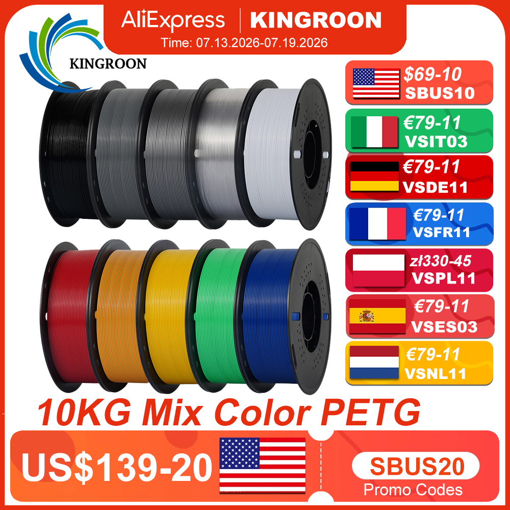 10KG 1.75mm PETG フィラメントもつれ防止、高品質 3D 印刷環境に優しいプラスチック消耗品 22LBS、真空包装 3D 印刷