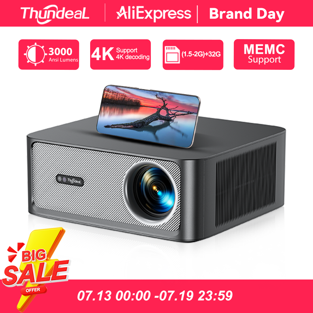 ThundeaL 3000Ansi 4K フル HD プロジェクター TD98Pro 2G 32G ホームシアター WiFi Android ポータブル Samrt TV シネマ TD98 Pro ビームプロジェクター