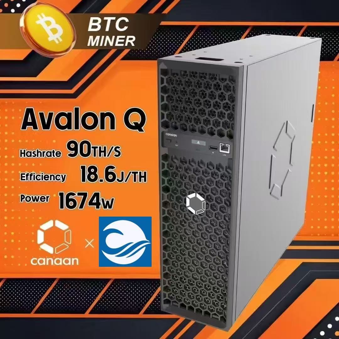 新しい Avalon Q 90TH/s ビットコインマイナー 1674W 18.6J/TH ASIC マイナー静かなホーム BTC マイニング PSU 付き Avalon BTC マイナー 110-220V サポート