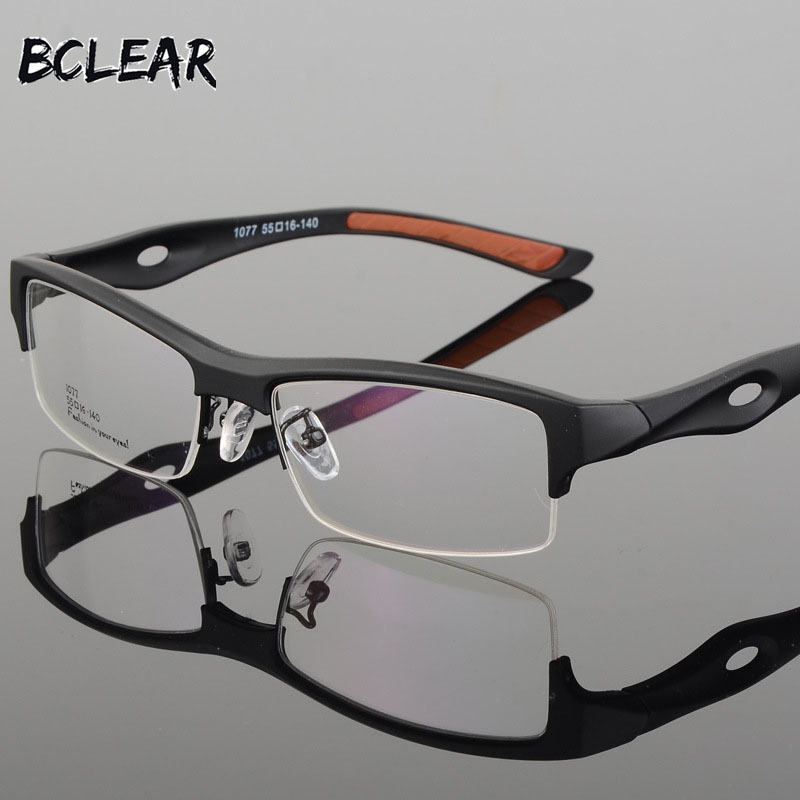 BCLEAR 眼鏡フレーム魅力的なメンズ独特のデザインブランド快適な TR90 ハーフフレームスクエアスポーツメガネフレーム眼鏡
