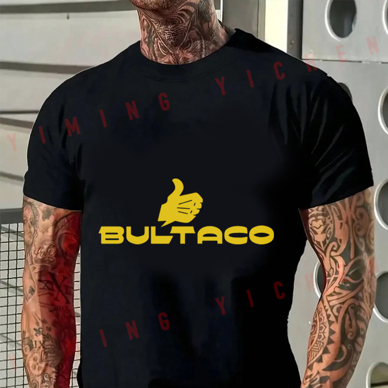 オートバイブルタコパターン Tシャツ Motorrad ファン新ファッション夏の綿の男性半袖 O ネック Tシャツ