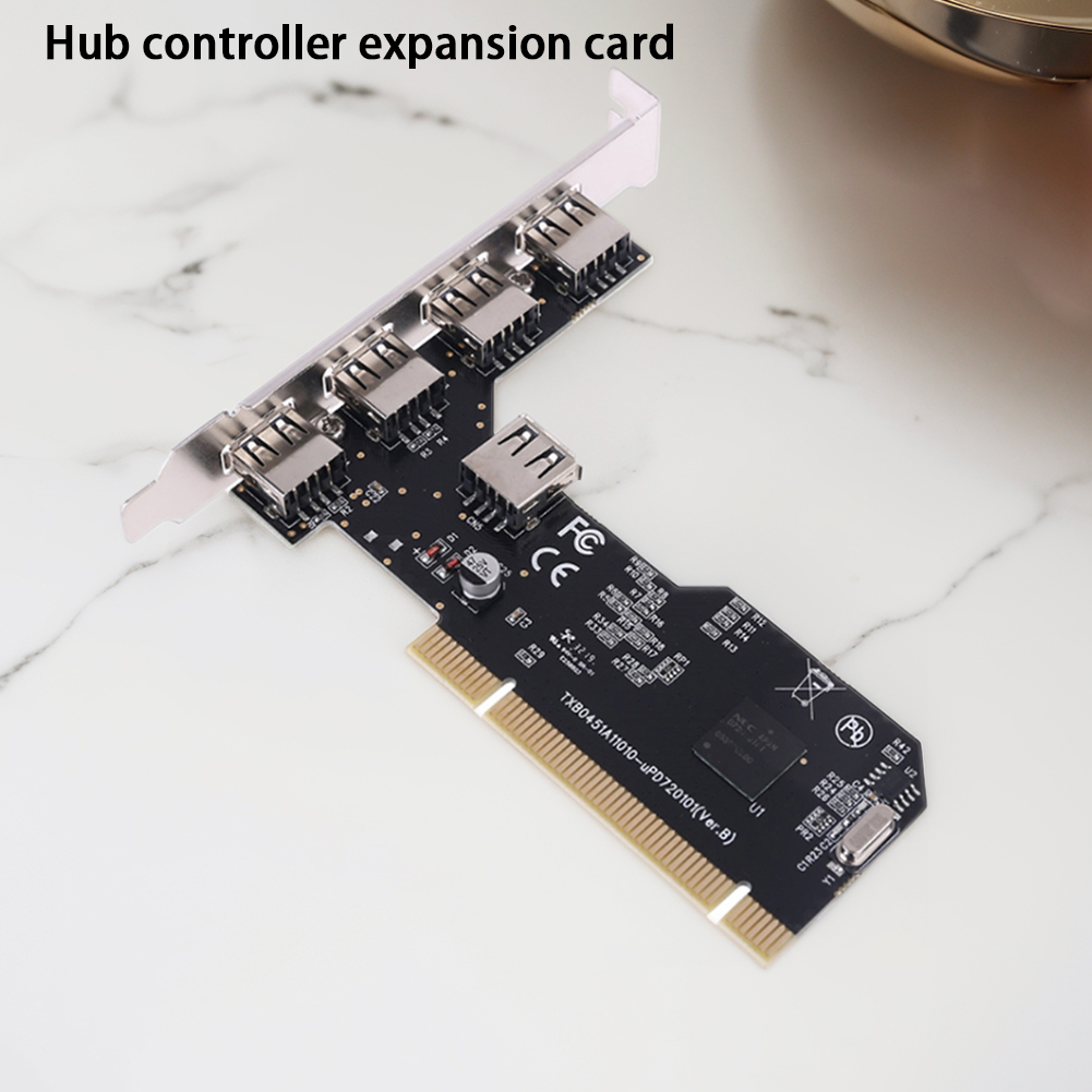 5ポート（外部4ポート、内部1ポート）USB 2.0 PCI拡張USB 2.0アダプターハブコントローラー480Mbpsデスクトップ用PCI拡張カード
