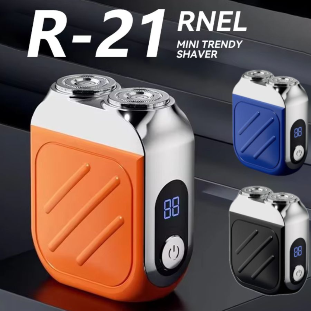 新しいミニ電気かみそりトラベラースーツケースデザインダブルリングメンズシェーバー洗える R-12 ひげシェーバー