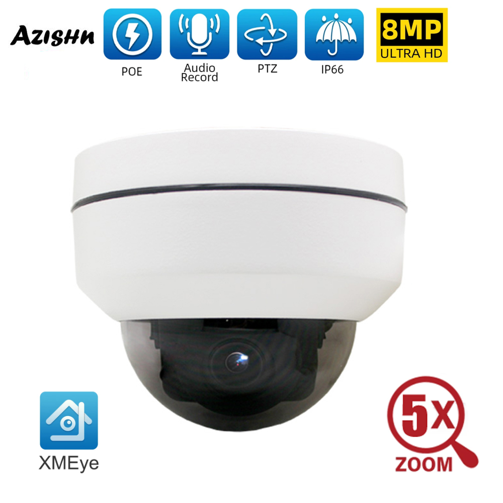 Vandalproof ウルトラ HD PTZ 4K 8MP 5MP 4MP POE IP カメラ 5X 光学ズーム金属屋外防水監視カメラ XMEYE