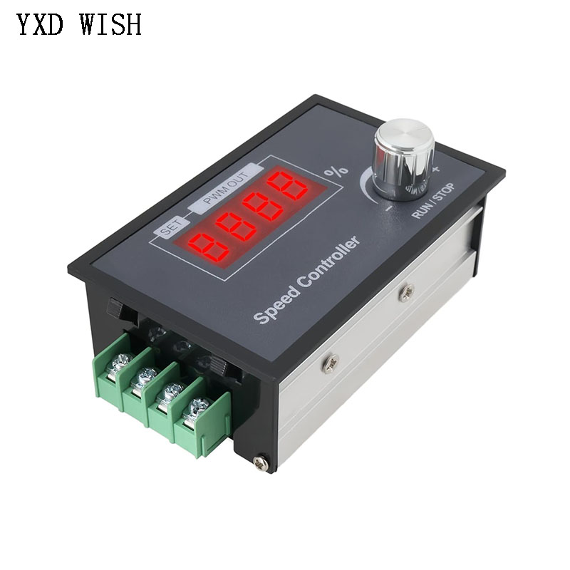 DC 6-60V 30A DC モータースピードコントローラースロースタートソフトストップ PWM デジタルディスプレイ 0 〜 100% 調整可能なモーター速度制御スイッチ