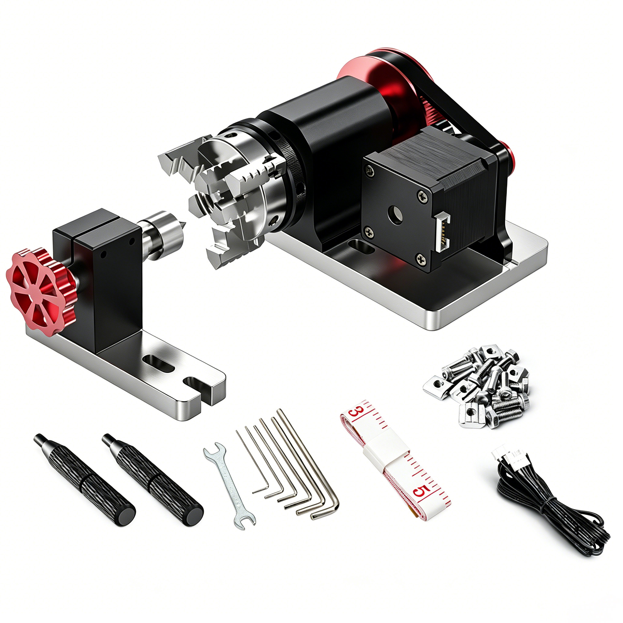 CNC 4 軸ロータリーモジュールキット、4:1 ベルト減速、直径 4 ～ 60mm、TTC450 と互換性あり