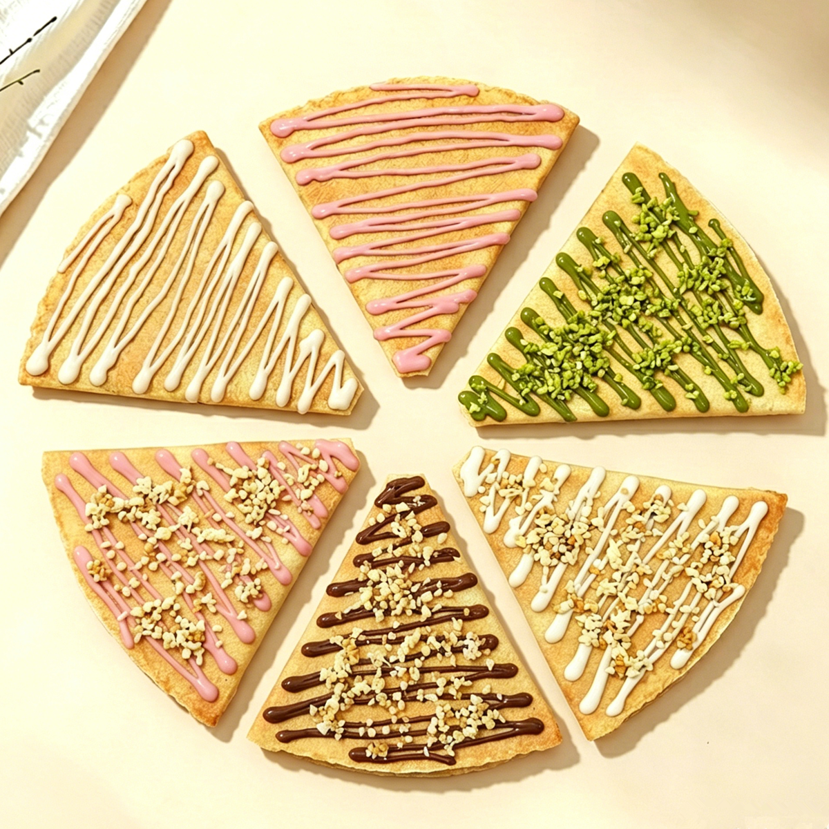 PVC フェイククレープモデルリアルな三角形パンケーキプロップカラーシロップ付きカフェウィンドウディスプレイ食品写真デザートショップ装飾