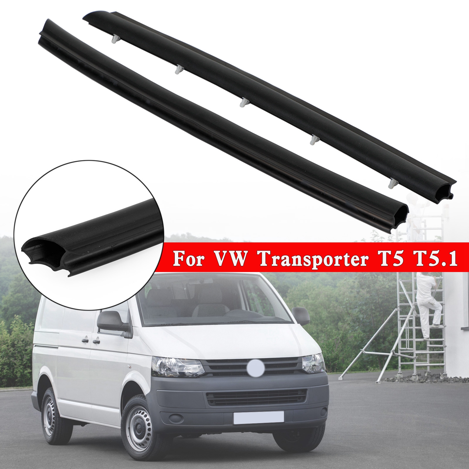 Artudatech 2x フロントドアガスケットシールゴムトリム VW トランスポーター T5 T5.1 カーアクセサリー