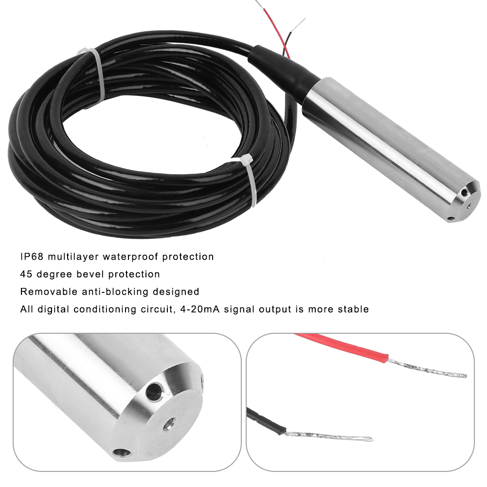 レベルセンサー TL-136 液体レベル発信器 水位センサー検出器 24VDC 4‑20mA 出力液体レベル発信器