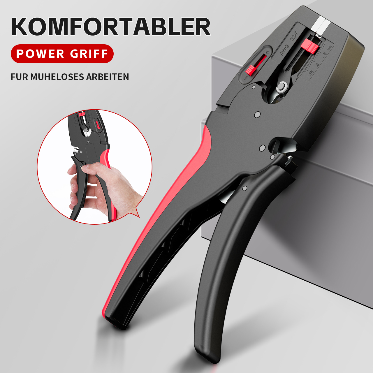 自動ワイヤーストリッパーとカッタープライヤー 2 in 1 ヘビーデューティツール 0.03-10mm²/32-7AWG ミニ多機能電気修理